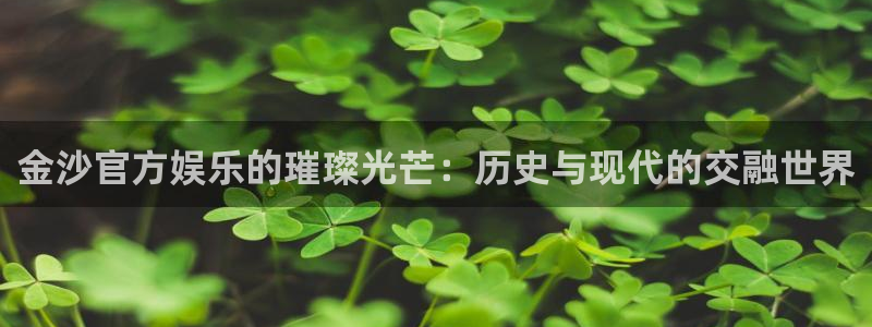 恒行5娱乐：金沙官方娱乐的璀璨光芒：历史与现代的交融世界